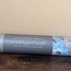 US National Parks Scratch Map 10 by 8 Gold Father’s Day Gift